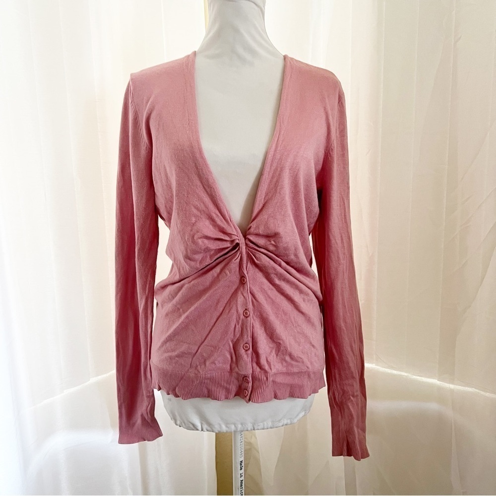 Pink Cardigan Sweater Apostrophe Size Large